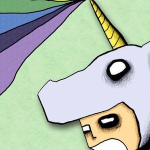 Rainbow Unicorn Assault Art Print Illustration image 3