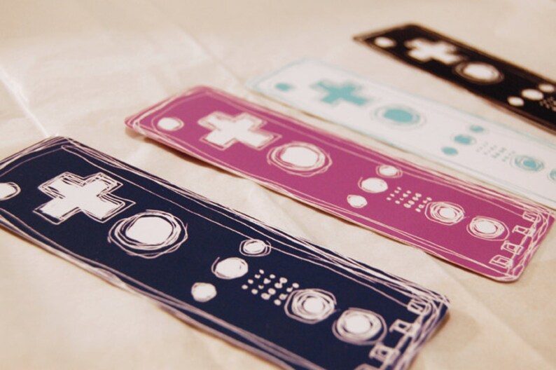 Nintendo Wii Wiimote Video Game Art Bookmark Set image 1