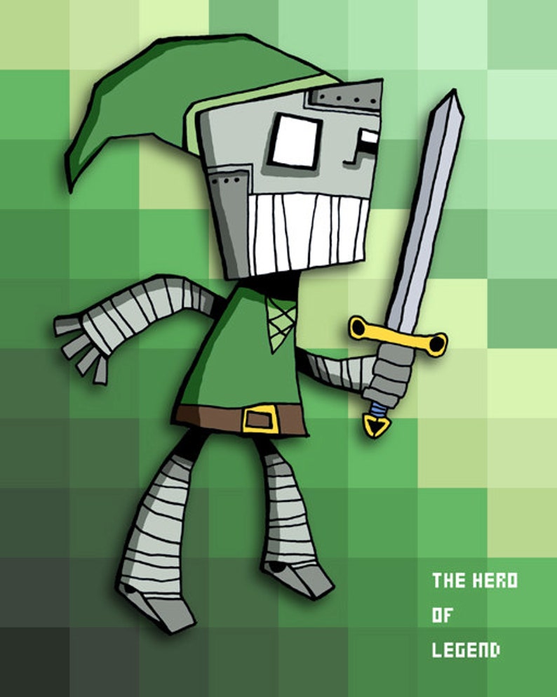 Robot Link Art Illustration Print Nintendo Legend of Zelda Etsy