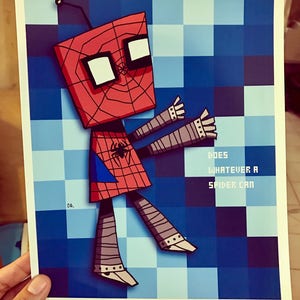 Robot Spider-man Art Illustration Print Superhero image 1