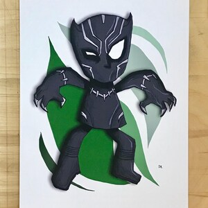 Black Panther Art Print Superhero Avengers Illustration
