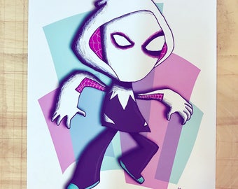 Spider-Gwen Art Print Superhero Illustration