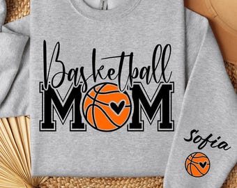 Custom Basketball Mom Sweatshirt, Basketball Mom Gifts, Basketball Mom Shirt, Basketball Season Mom Shirt, Personalized Basketball Mom Shirt
