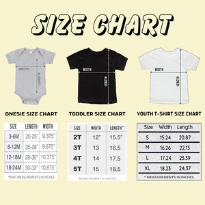the size chart for a baby's bodysuit