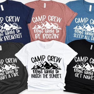 Most Likely To Camp Crew Shirt, Camping Family Trip Tee, Matching Camping Shirt, Hiking Shirt, Camp Crew Shirt, Custom Camp Tee, Camper Gift