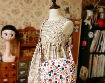 Japanese Handmade Shoulder Messenger Bag for girl and kids - Little Cats