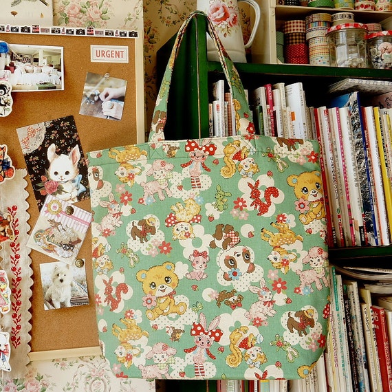 Items similar to Japanese women bag Handmade ECOFriendly Reusable