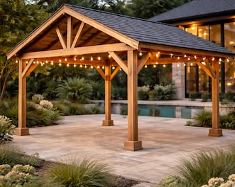 Planos para construir un pabellón de 11x13 pies (hágalo usted mismo), guía de construcción de pérgola moderna (PDF)