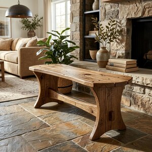 Split Nut Bench Holzbearbeitungsplan, rustikaler Bauernhaus Couchtisch Build (PDF-Download)