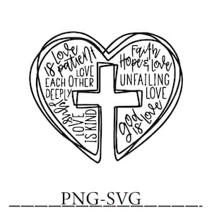 Jesus is Love SVG: Heart Cross Valentine&#39;s Day Design (Commercial Use)
