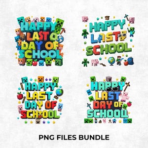 Letzter Schultag PNG Bundle: Gamer Pixel Art (Digitaler Download)