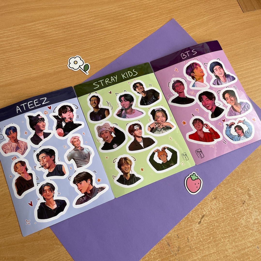 Sticker Layout Kpop Sticker Sheets Kpop - Art, Stickers, Cute - Etsy