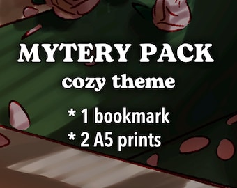 mystery pack, cozy theme - original character, art, print