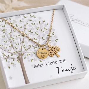 Doopketting Boom des Levens ketting met boom hanger en gravering Communie ketting Meisje Jongen Goud Zilver Geschenk Doop Communie Bevestiging