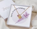School necklace, necklace for starting school with birthstone, gift for schoolchild, lucky charm, personalized necklace, idea for school cone product logo