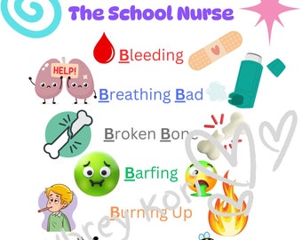 When To See The School Nurse Decor, Sign INSTANT DOWNLOAD