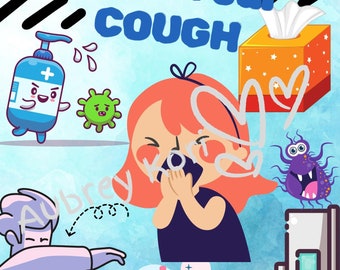 Cover Your Cough! Nursing Office Decor, Poster, Gift!  Instant Download!