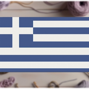 C2C Crochet Pattern: Greek Flag - Corner-to-Corner Crochet Graphgan Afghan C2C for Beginners