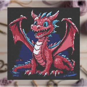 C2C Crochet Pattern: Comic Dragon - Corner-to-Corner Crochet Graphgan Afghan C2C