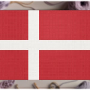 C2C Häkelmuster: Dänische Flagge - Eck-zu-Eck Häkeln Graphgan Afghan C2C für Anfänger und Einsteiger