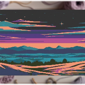 C2C Crochet Pattern: Valley Under the Night Sky - Corner-to-Corner Crochet Graphgan Afghan C2C Colorworks