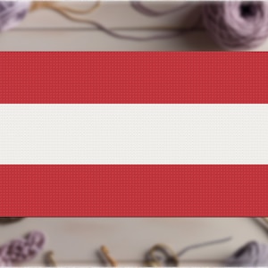 C2C Crochet Pattern: Austrian Flag - Corner-to-Corner Crochet Graphgan Afghan C2C for Beginners and Newcomers Colorworks