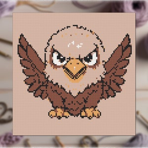 C2C Häkelmuster: Wütender Adler - Eck-zu-Eck Häkeln Graphgan Afghan C2C für Anfänger und Einsteiger Colorworks