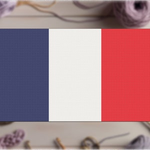 C2C Crochet Pattern: French Flag - Corner-to-Corner Crochet Graphgan Afghan C2C for Beginners