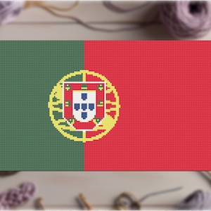 C2C Crochet Pattern: Portuguese Flag - Corner-to-Corner Crochet Graphgan Afghan C2C for Beginners