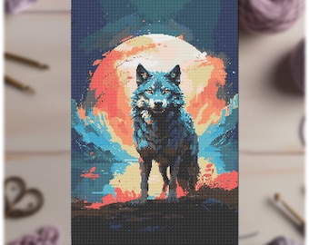 C2C Crochet Pattern: Mysterious Wolf - Corner-to-Corner Crochet Graphgan Afghan C2C