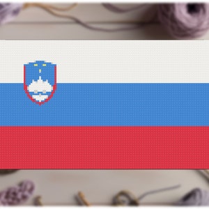 C2C Crochet Pattern: Slovenian Flag - Corner-to-Corner Crochet Graphgan Afghan C2C for Beginners and Newbies Colorworks