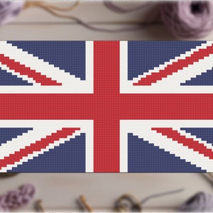 C2C Häkelmuster: Britische Flagge - Eck-zu-Eck Häkeln Graphgan Afghan C2C für Anfänger und Einsteiger