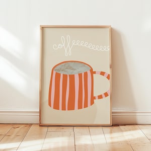 Poster Coffee Collage Print Druck Kaffee Café, Kunstdrucke Küche, minimalistisch für Kaffeeliebhaber