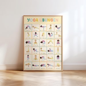 Yoga Poster für Kinder | Kinderyoga Poster Plakat | Achtsamkeit, Entspannung, Yogapositionen