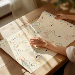 Yoga game for children, children's yoga, board game, mindfulness, breathing exercise, relaxation, yoga poses