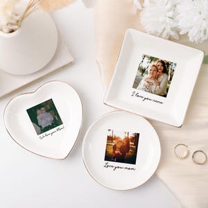 Custom Photo Trinket Tray, Personalized Ring Dish With Picture, Mothers Day Gift For Mom, Gift for Grandma, Gift From Daughter,Birthday Gift