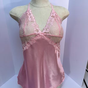 y2k pink lingerie slip chemise approx size L/XL