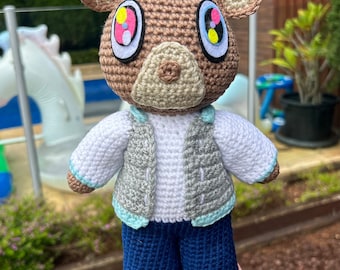 Kanye West graduation bear handmade crochet doll