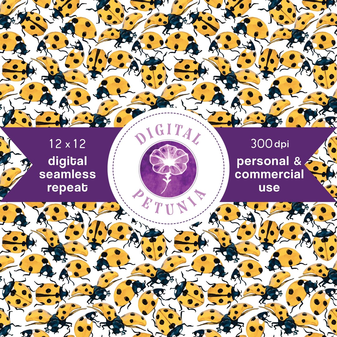 Ladybug Repeat Pattern Ladybug Ladybird Seamless Repeat Pattern | Artist Created Digital ...