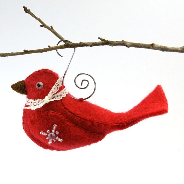 Felt Bird Christmas Ornament Pattern PDF