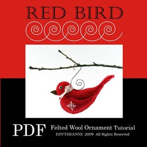 Felt Bird Christmas Ornament Pattern PDF image 2