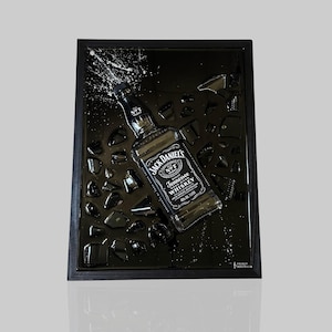 Cadre bouteille cassée Jack Daniels