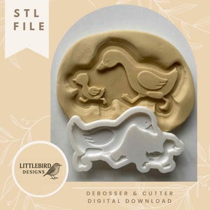 Mum And Baby Goose  - STL cookie cutter and stamp