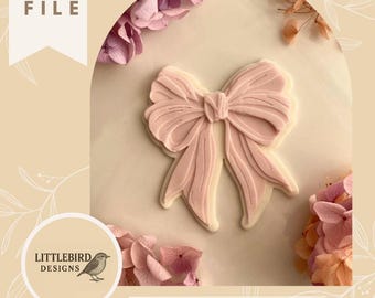 Ruffled Bow - STL cookie cutter and stamp