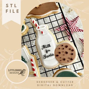 Milk and Cookie STL Stamp and Cutter image 1
