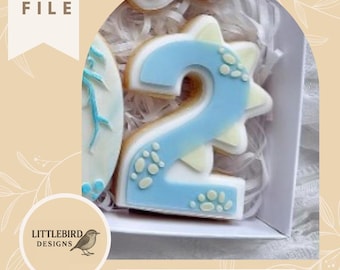 Dino number 2 - STL cookie cutter and stamp