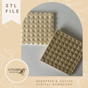Gingham Pattern board plate - STL cookie stamp