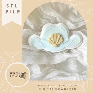 Seashell cowgirl Hat - STL cookie stamp and cutter