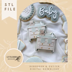 Cambiador de bebé - Cortador de galletas y sello STL