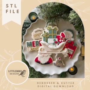 Santa's sleigh - STL stamp and cookie cutter